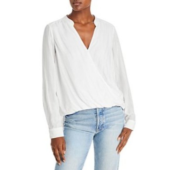 SPLENDID Crossover Surplice Long Sleeve Top - NWT - Size Large - Picture 1 of 4